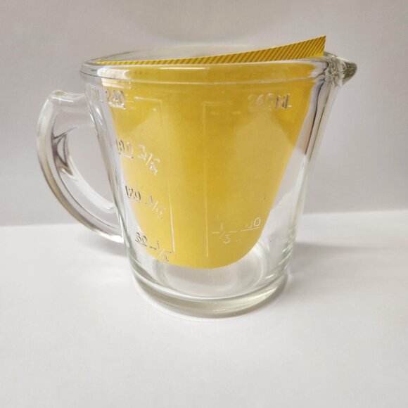 PYR-O-REY Glass Measuring Cup 240ml / 1 Cup – Clear Tempered Glass - Vintage - Picture 2 of 5